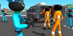 US Police Stickman Criminal Plane Transporter Game